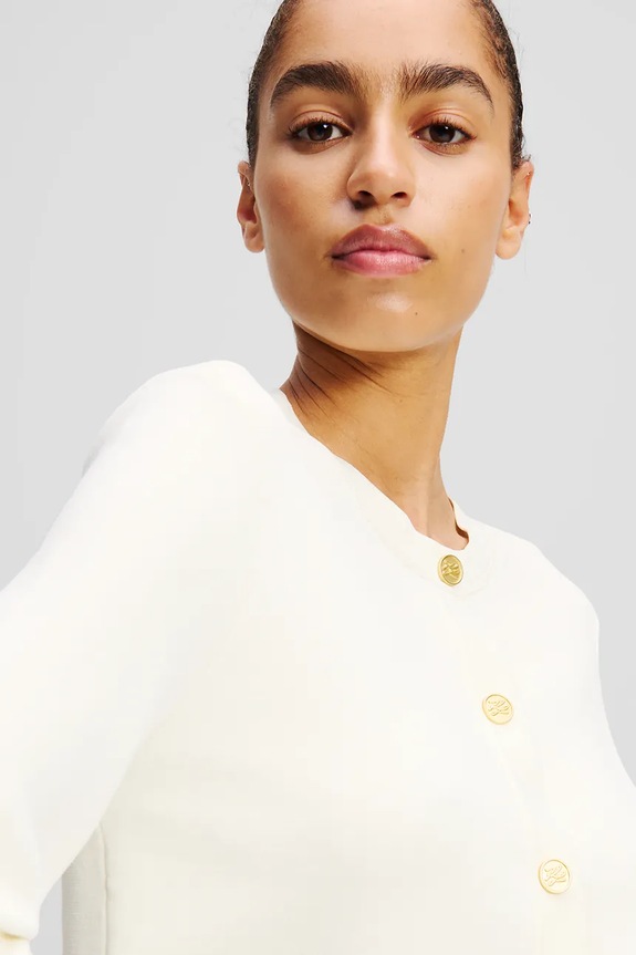 Îmbrăcăminte Karl Lagerfeld cardigan A2W18028 alb