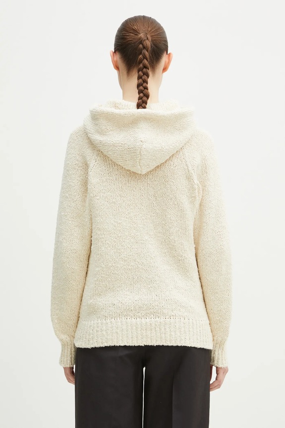 Abbigliamento WMV maglione di seta Raglan Hoodie P.O. Knit Mawata 325105012002 beige