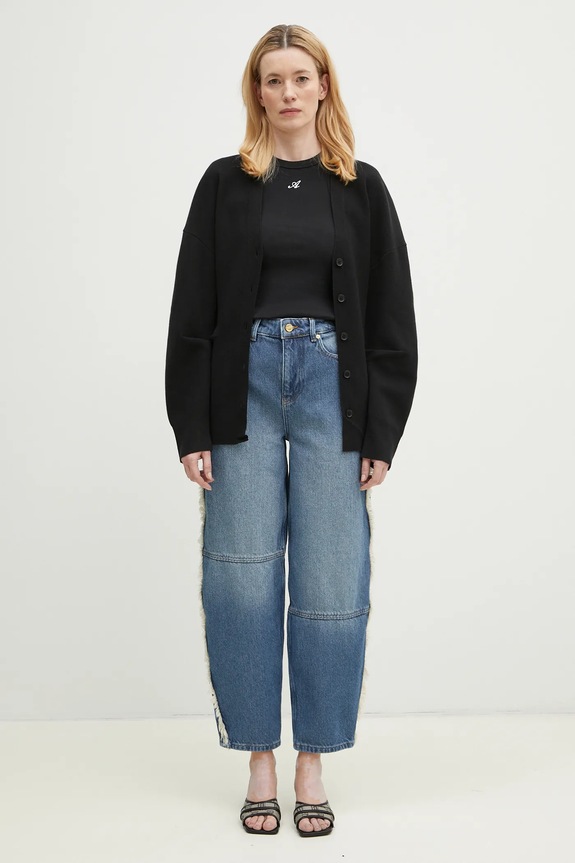 Kardigan s primjesom vune Axel Arigato Beau Cardigan A2878001 crna
