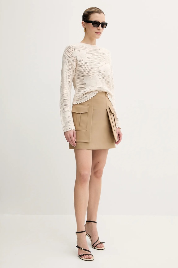 Bombažen pulover MRINGA MRINGA bež SS25