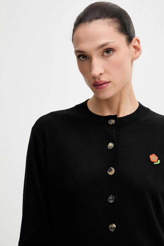 Kenzo kardigan wełniany Pop czarny FF52CA4823LB.99J