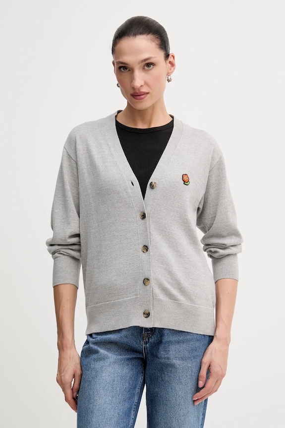 Kenzo kardigan wełniany Pop wełna szary FF52CA4833LB.93