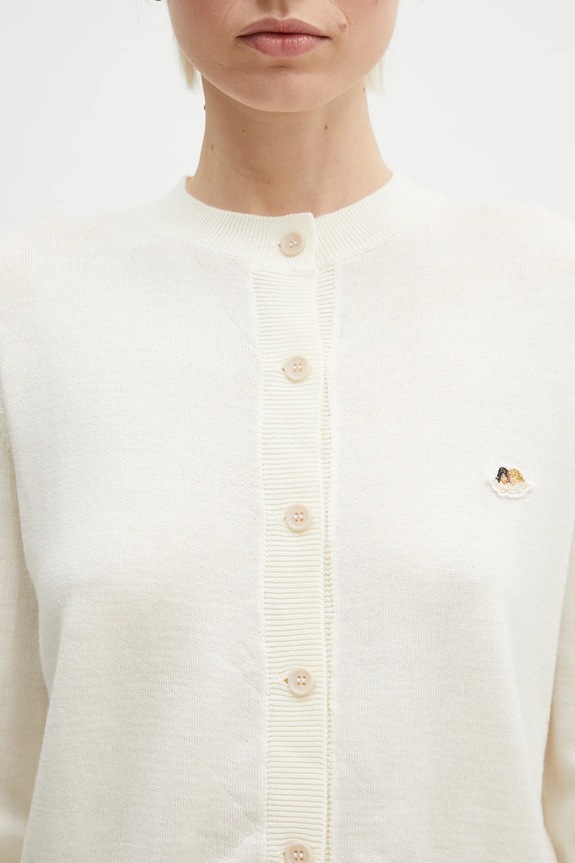 Fiorucci cardigan din lână Angel Patch bej W02SPKCA337KN03WH02