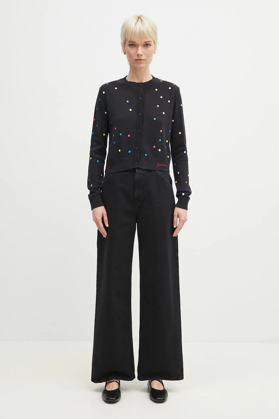Fiorucci cardigan din lână Confetti Dot Print Logo W02SPKCA337KN03BK01 negru