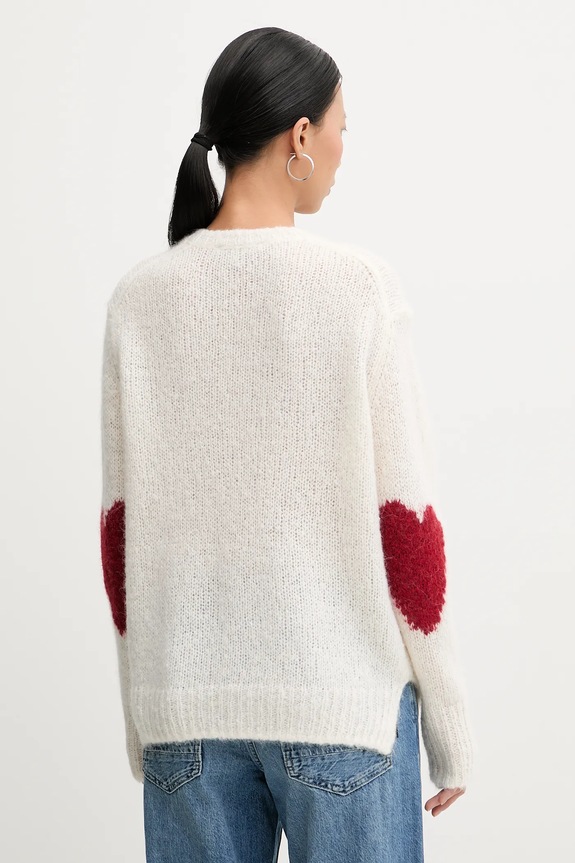 Odzież AllSaints sweter z dodatkiem wełny LUVHEART W078KC beżowy