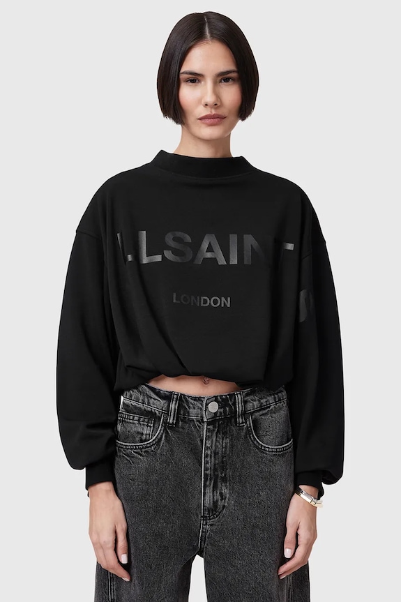Îmbrăcăminte AllSaints hanorac de bumbac BIGGY ASTER W094JC negru