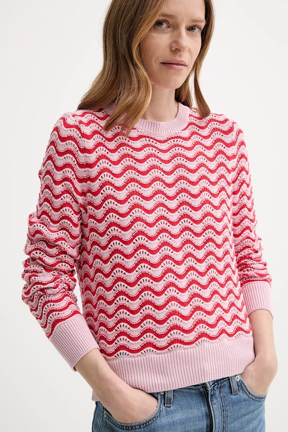 Levi's pamut pulóver FLORENCE PNTLLE SWEATER rózsaszín 0012O