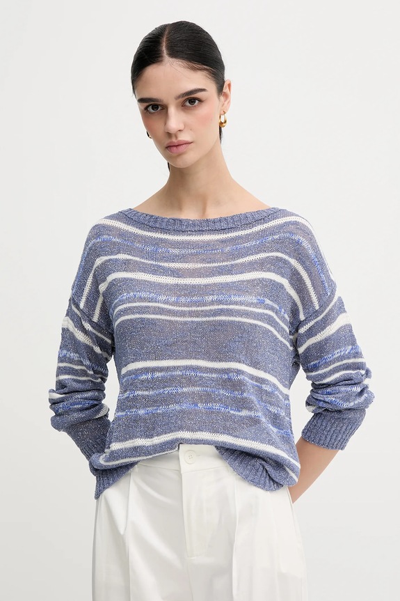 Sisley pulover subtiri albastru 116CL106F
