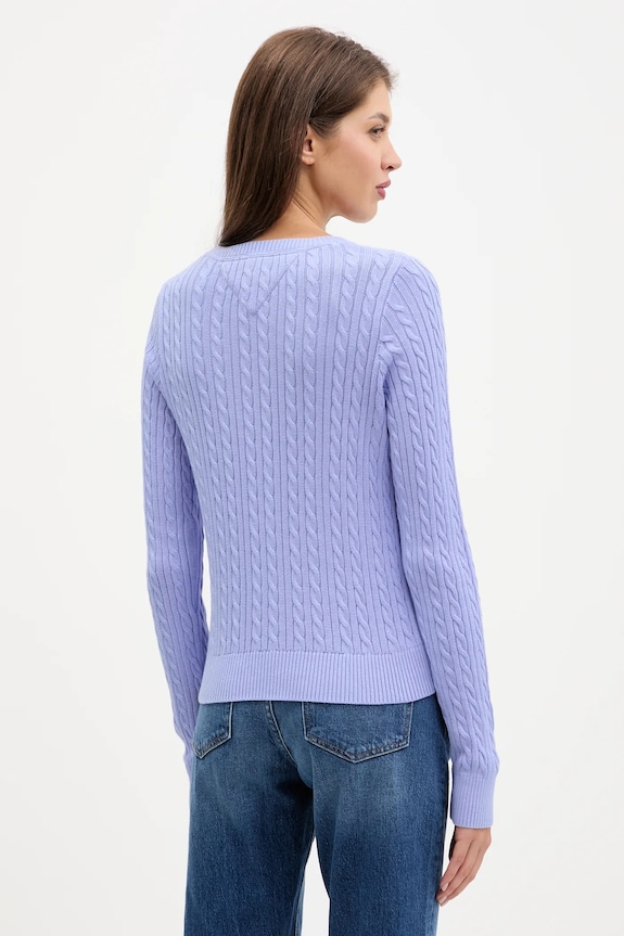 Odzież Tommy Jeans sweter bawełniany DW0DW22165 fioletowy