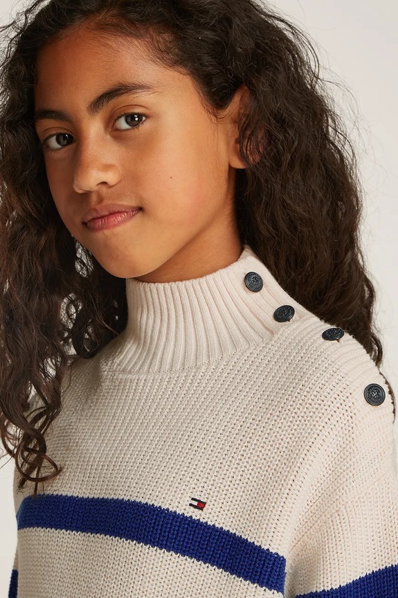 Tommy Hilfiger sweter dziecięcy KG0KG08279.PPYA beżowy