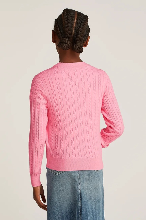 Tommy Hilfiger kardigan dziecięcy różowy KG0KG08282.128.176.PPYA
