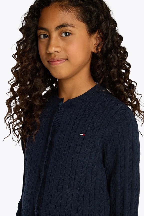 Tommy Hilfiger kardigan dziecięcy KG0KG08282.128.176.PPYA granatowy