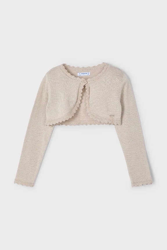 Mayoral cardigan per bambini 320.6A.Mini.PPYA marrone SS25