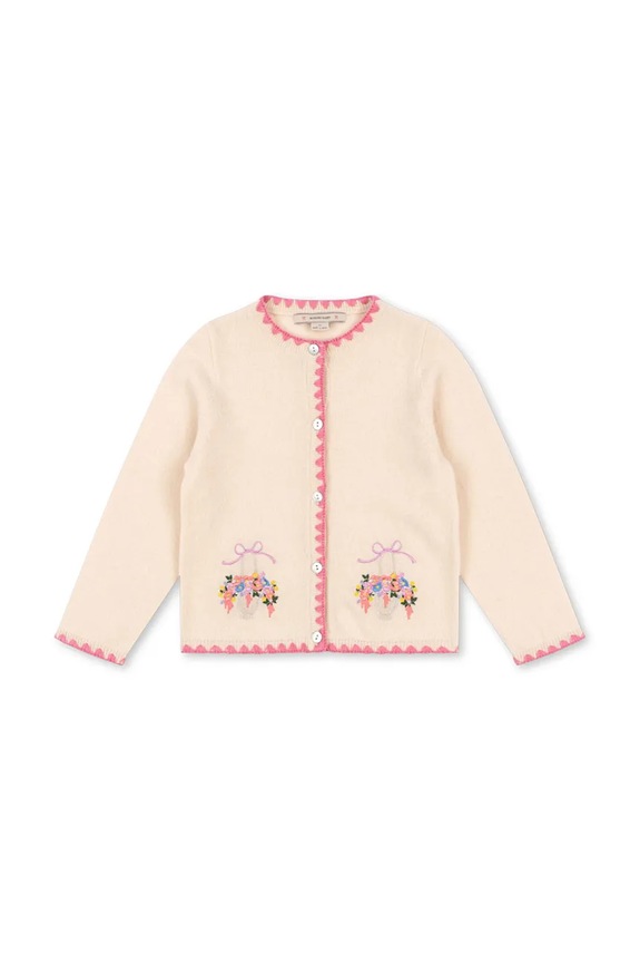 Dětský vlněný kardigan Konges Sløjd COLLETTE KNIT CARDIGAN KS102823 béžová SS25