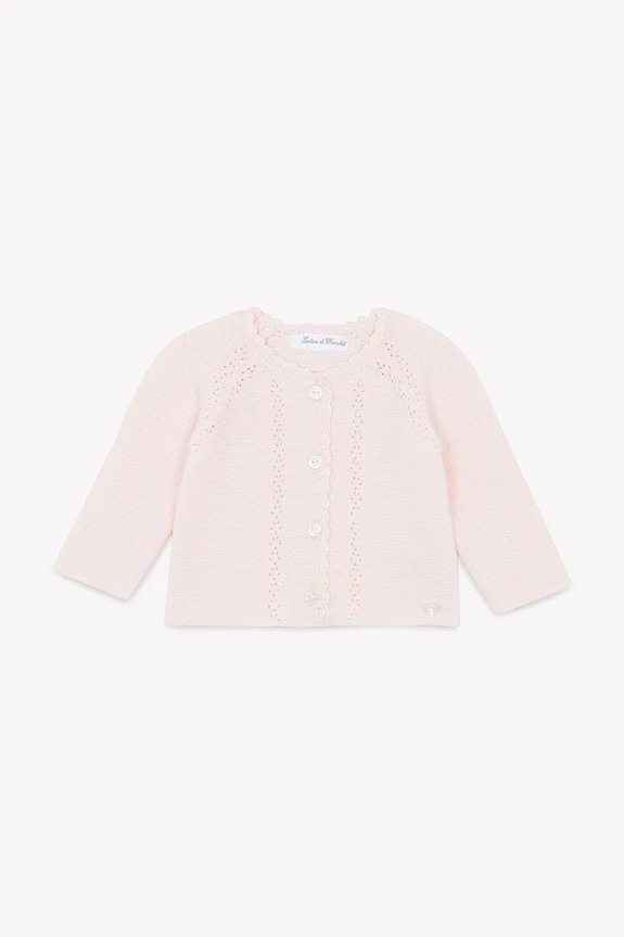 Tartine et Chocolat cardigan in cotone per neonati CA18030.60.74 rosa SS25