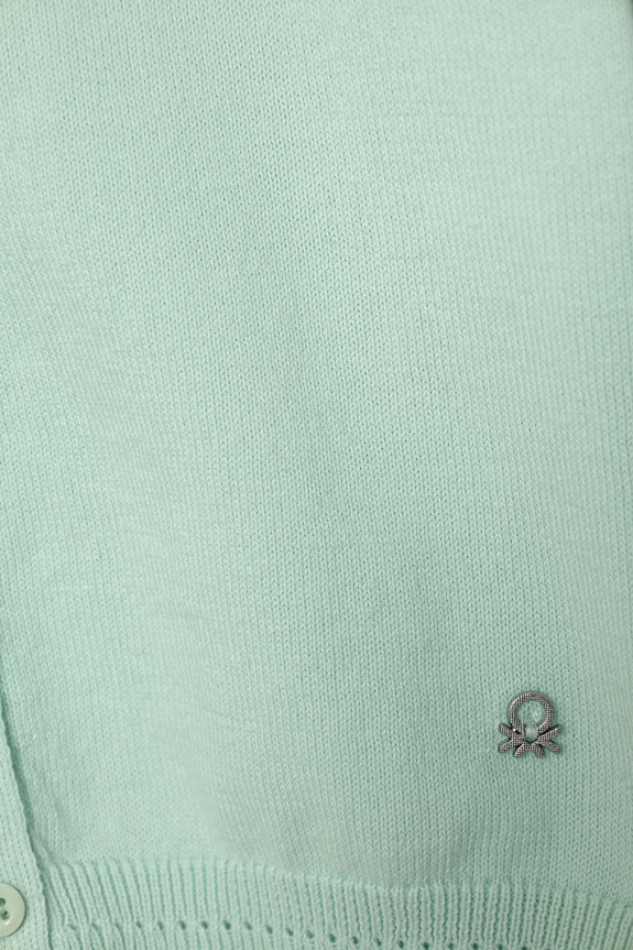 Fete United Colors of Benetton cardigan din bumbac pentru bebeluși 1098G500P.P.Seasonal verde