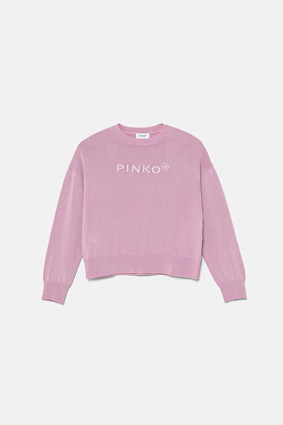 Pinko Up pulover copii KFMA007.C.FL073 roz SS25