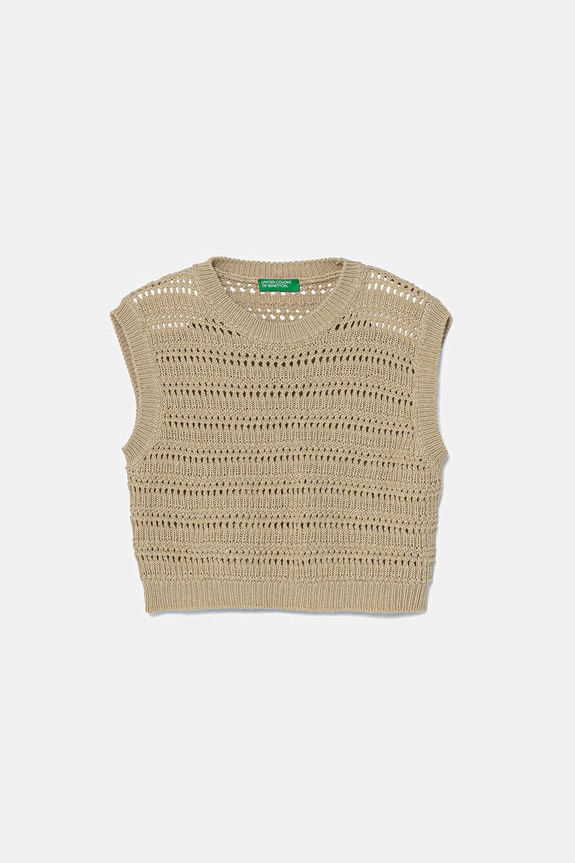 Detská vesta United Colors of Benetton tenká zelená 104FC108M.G.Seasonal