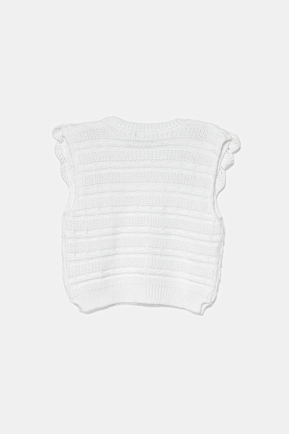 United Colors of Benetton vestă din bumbac pentru copii 1077G100V.P.Seasonal alb SS25
