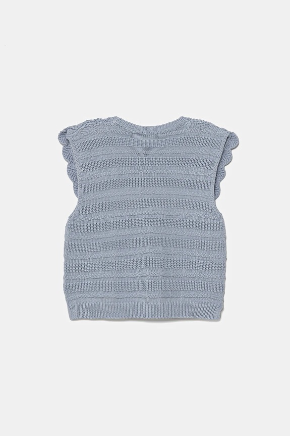 Дитяча бавовняна жилетка United Colors of Benetton 1077G100V.P.Seasonal блакитний SS25