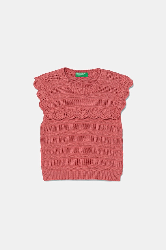 Παιδικό βαμβακερό γιλέκο United Colors of Benetton άλλο ροζ 1077G100V.P.Seasonal