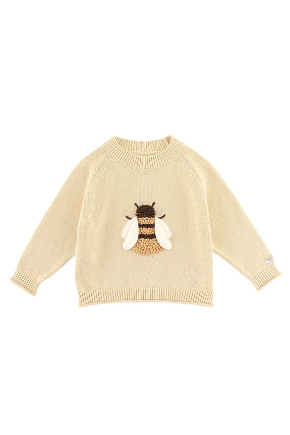 Βρεφικό βαμβακερό πουλόβερ Donsje Valenthe Sweater Bee 4098401.68.92 μπεζ SS26