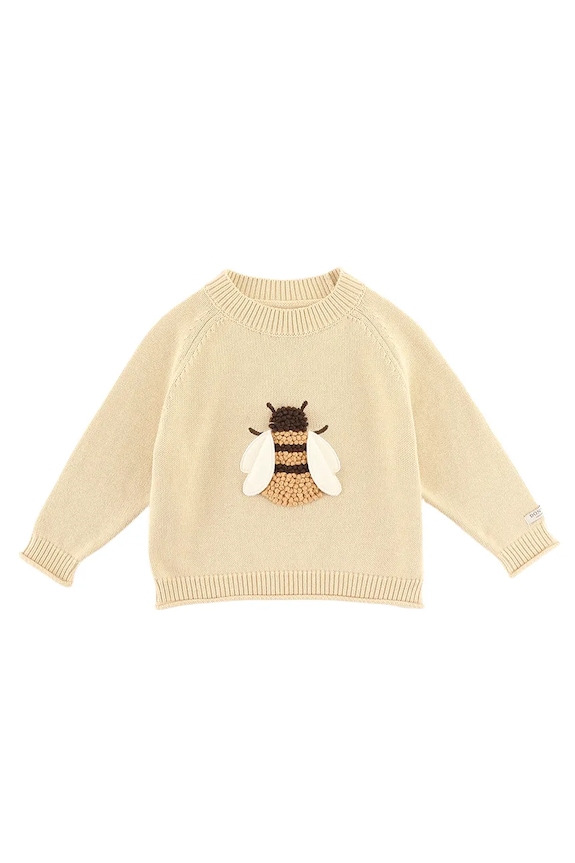 Βρεφικό βαμβακερό πουλόβερ Donsje Valenthe Sweater Bee 4098401.68.92 μπεζ SS26
