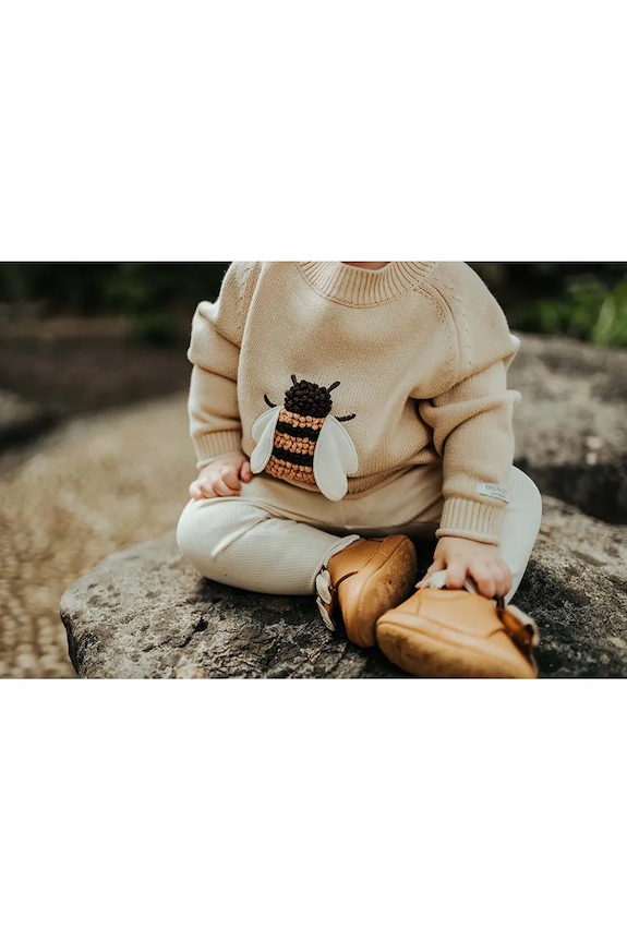 Βρεφικό βαμβακερό πουλόβερ Donsje Valenthe Sweater Bee 4098401.68.92