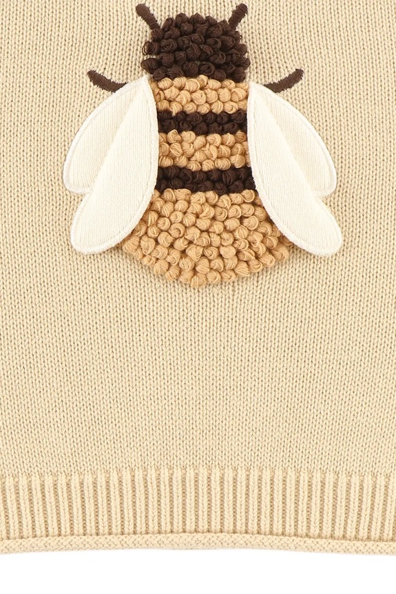 Βρεφικό βαμβακερό πουλόβερ Donsje Valenthe Sweater Bee μπεζ 4098401.68.92