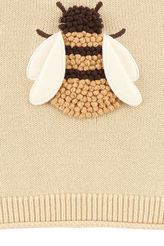 Βρεφικό βαμβακερό πουλόβερ Donsje Valenthe Sweater Bee μπεζ 4098401.68.92