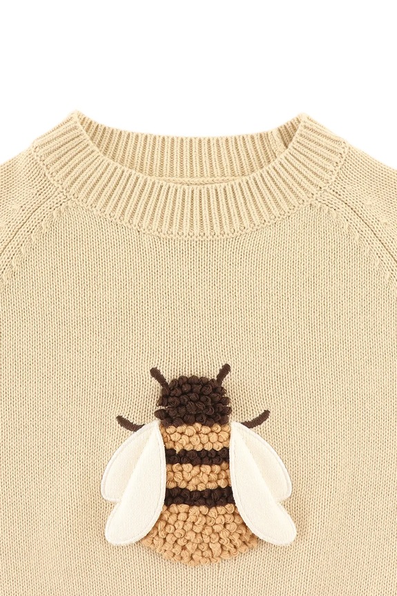 Βρεφικό βαμβακερό πουλόβερ Donsje Valenthe Sweater Bee 4098401.68.92 μπεζ