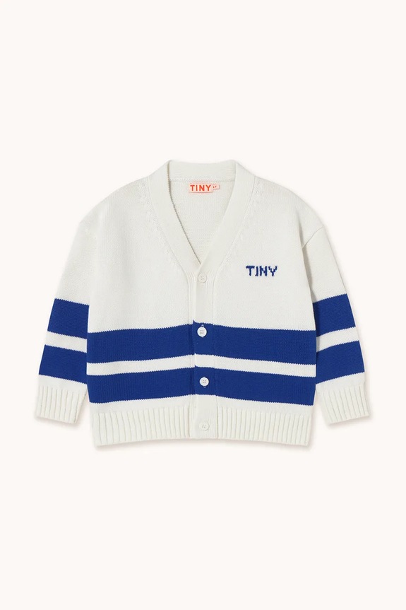 Detský bavlnený kardigan Tinycottons STRIPES CARDIGAN SS25.334 béžová SS25