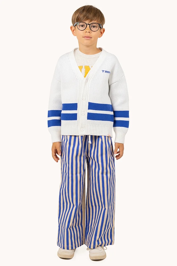 Detský bavlnený kardigan Tinycottons STRIPES CARDIGAN béžová SS25.334