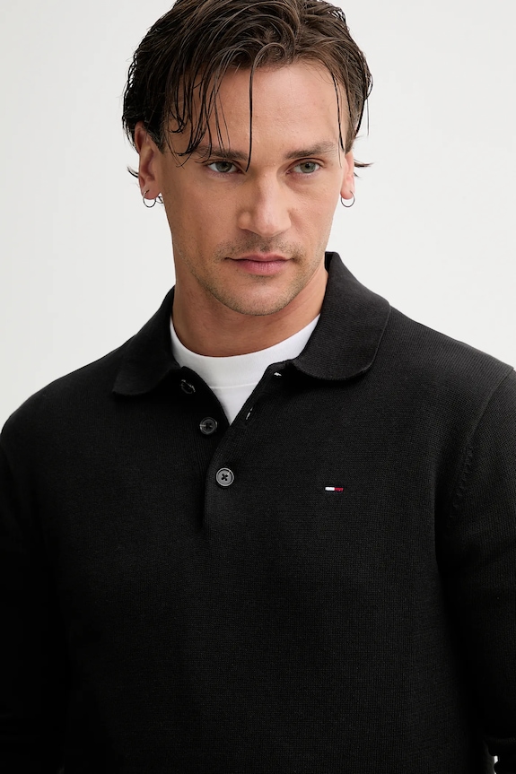 Tommy Jeans pulover de bumbac negru DM0DM20304