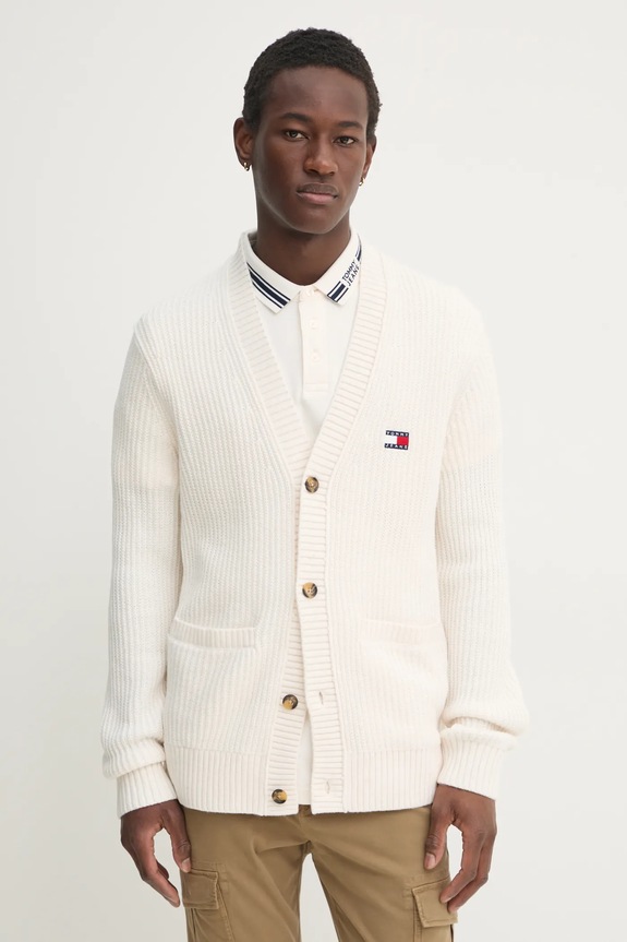 Tommy Jeans kardigan melanż beżowy DM0DM21111