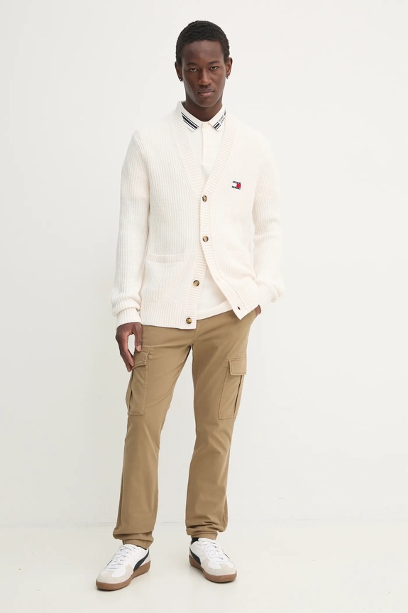 Tommy Jeans kardigan DM0DM21111 beżowy SS25