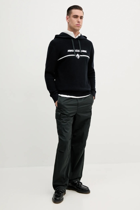 Armani Exchange sweter bawełniany XM000180.AF11960 granatowy SS25