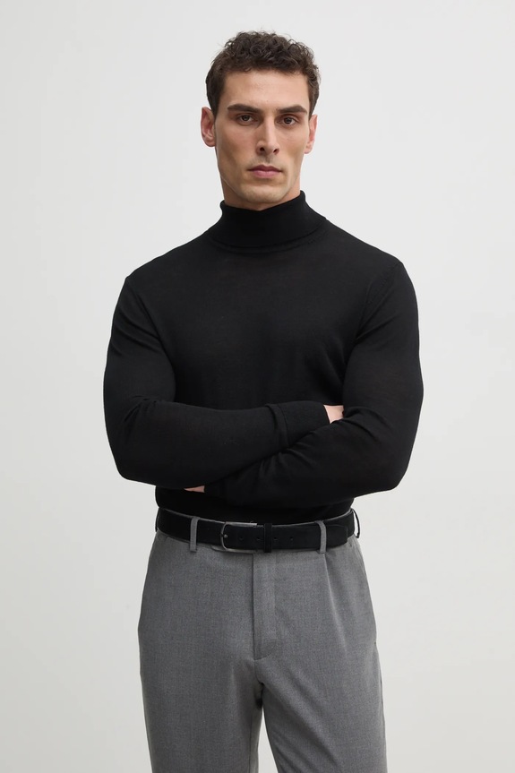 Karl Lagerfeld sweter wełniany wełna czarny 551309.655094