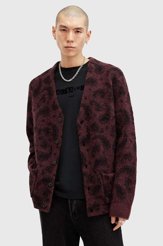 AllSaints kardigan wełniany BANCAT szpic multicolor M020KB