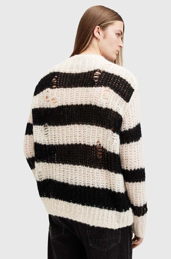 AllSaints sweter wełniany PIP biały M025KB