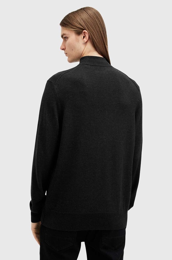 AllSaints sweter wełniany KILBURN MOCK czarny M030KA