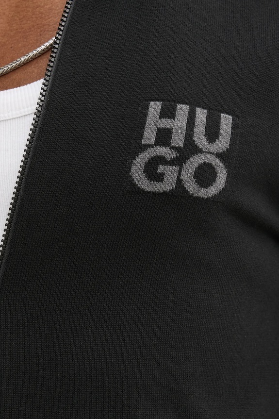 HUGO kardigan bawełniany 50531819 czarny
