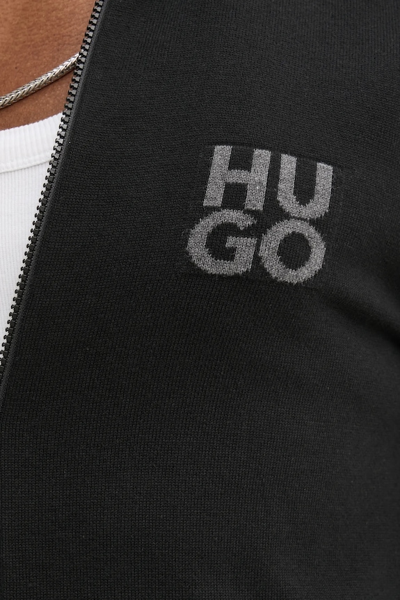 HUGO kardigan bawełniany 50531819 czarny