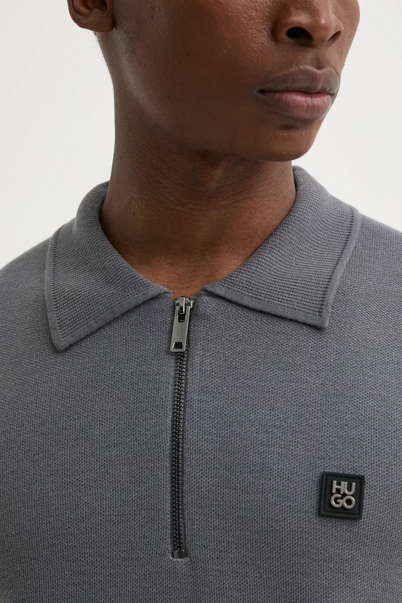 HUGO sweter z domieszką wełny 50533346 szary