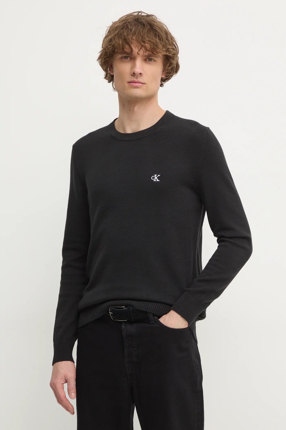 Calvin Klein Jeans sweter bawełna czarny J30J326745