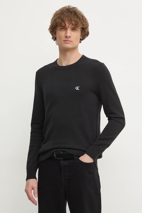 Calvin Klein Jeans sweter bawełna czarny J30J326745