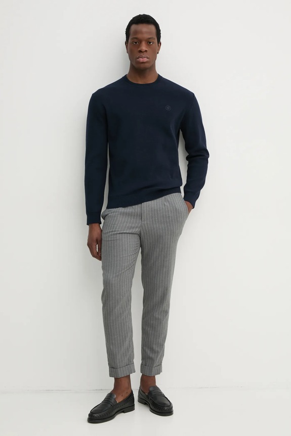 BOSS sweter bawełniany 50531574 granatowy SS25