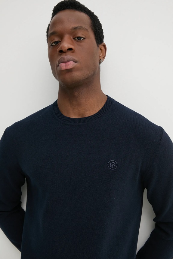 BOSS sweter bawełniany granatowy 50531574