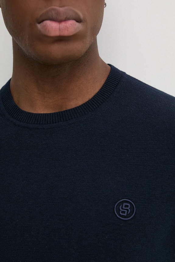 BOSS sweter bawełniany 50531574 granatowy