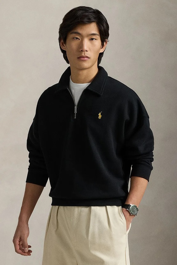 Памучен пуловер Polo Ralph Lauren памук черен 710961601